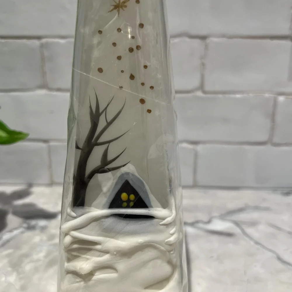 German winter scene pillar candle - in original‎ packaging